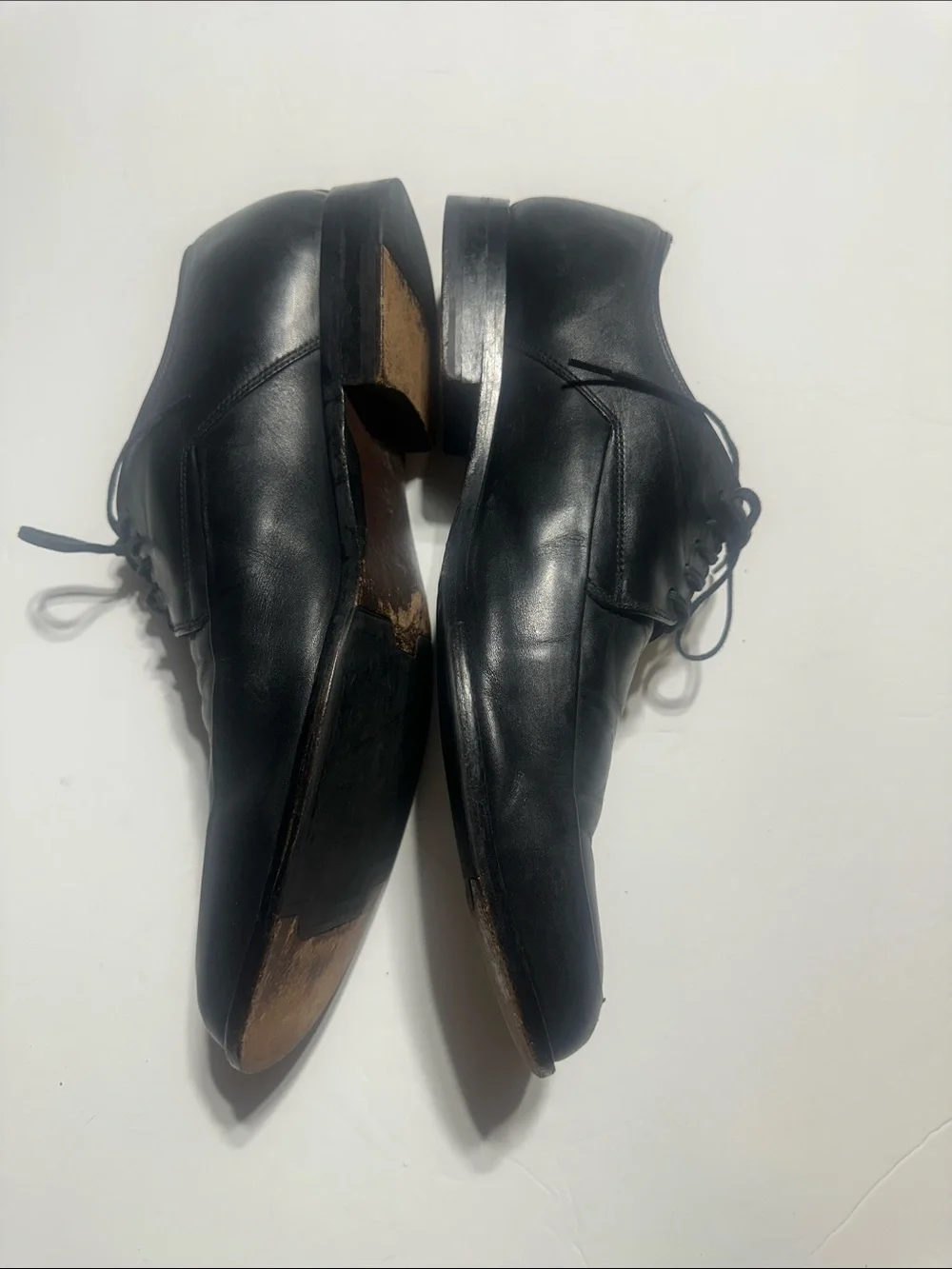 Kenneth Cole Black Leather Lace-Up Oxfords size 12 dress shoes